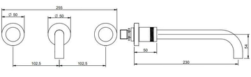 X-CHANGE - 3 hole wall-mounted washbasin tap by Rubinetterie Treemme - view 3